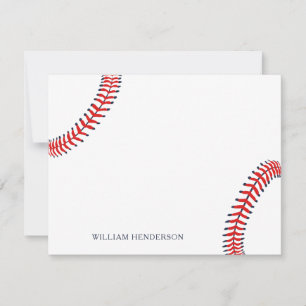 Persoonlijk honkbalbriefpapier Aangepast honkbal Bedankkaart