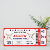 Persoonlijk honkbalticket verjaardagssport kaart (Staand voorkant)