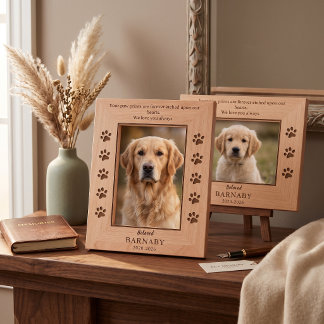 Persoonlijk houten fotoalbum voor huisdierherdenki gegraveerde lijstjes
