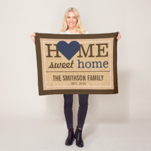 Persoonlijk huis zoet huis familie welkomstbord fleece deken