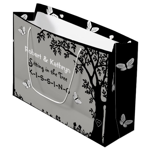 Persoonlijk huwelijk/Jubileum-romantiek Groot Cadeauzakje (Voorkant Gekanteld)