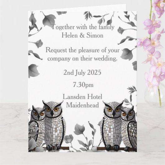 Persoonlijk huwelijk kaart (Orchidee)