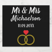 Persoonlijk huwelijk sparkling wijnetiket (Enkel label)