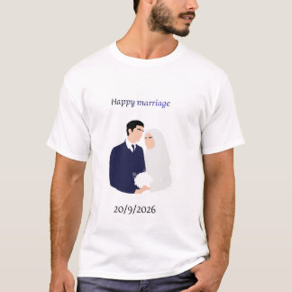 Persoonlijk Huwelijks-T-shirt Voor- en Achterkant T-shirt