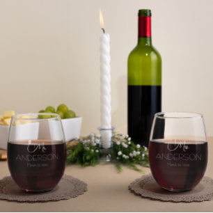 Persoonlijk huwelijksfeest bruid bruidegom cadeau  wijnglas zonder voet