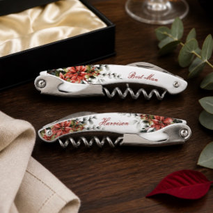 Persoonlijk huwelijksgeschenk met kerstster kurkentrekker