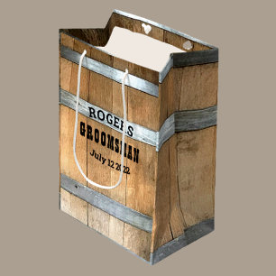 Persoonlijk huwelijksgetuige Whiskey Vat Medium Cadeauzakje