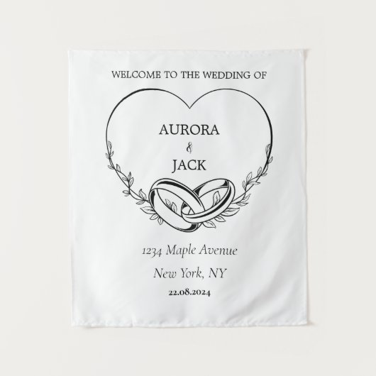 Persoonlijk Huwelijkskleed Wandkleed (Voorkant)