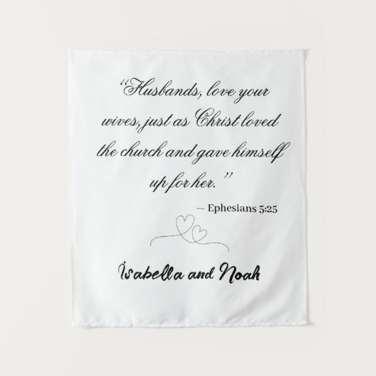 Persoonlijk HuwelijksTapijt Wandkleed (Voorkant)