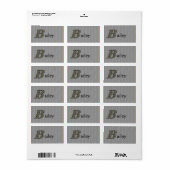 Persoonlijk Hydrangeabloem met Initiaal B Monogram Etiket (Full Sheet)