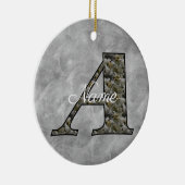 Persoonlijk Hydrangeabloem Monogram Initiaal A Keramisch Ornament (Rechts)