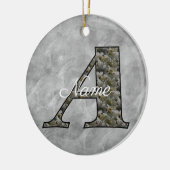 Persoonlijk Hydrangeabloem Monogram Initiaal A Keramisch Ornament (Links)