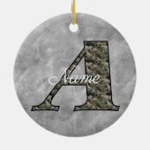 Persoonlijk Hydrangeabloem Monogram Initiaal A Keramisch Ornament (Achterkant)