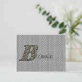 Persoonlijk Hydrangeabloem Monogram Initiaal B Briefkaart (Staand voorkant)