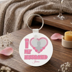 Persoonlijk I Love My Wife – Voeg naam & foto toe Sleutelhanger