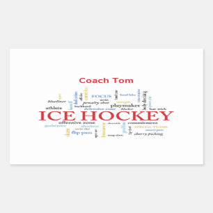 Persoonlijk, Ice Hockey Coach Dank u in woorden Rechthoekige Sticker