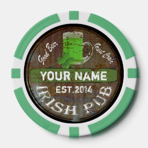Persoonlijk Iers Pub-teken Poker Chips