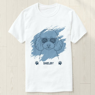 Persoonlijk Ijsblauw T-Shirt met Poodle Hond Vader