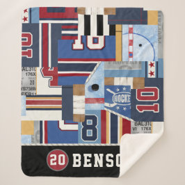 Persoonlijk IJshockey Shirt Puck Sherpa Deken