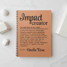 Persoonlijk Impactmaker Definitie Cadeau Notitieboek
