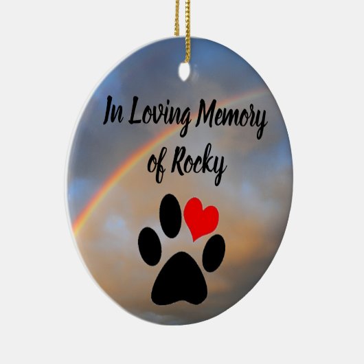 Persoonlijk in liefhebbende herinnering aan kat of keramisch ornament (Rechts)