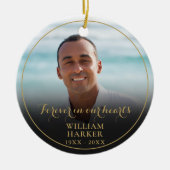 Persoonlijk in ons hart Memorial Foto Keramisch Ornament (Voorkant)