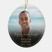 Persoonlijk in ons hart Memorial Foto Keramisch Ornament (Links)