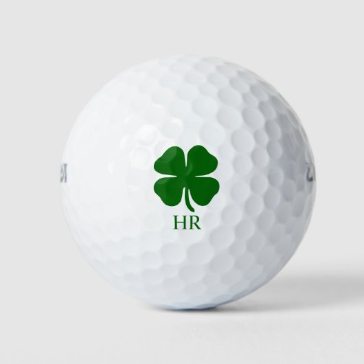 Persoonlijk ingelegde groene klaver golfballen (Voorkant)