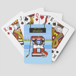 Persoonlijk Initiaal B IJshockey Pokerkaarten