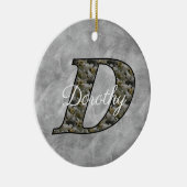 Persoonlijk initiaal D Hydrangeabloemen Monogram Keramisch Ornament (Rechts)