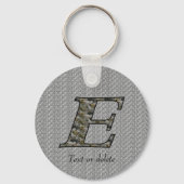 Persoonlijk Initialen E Hydrangea Bloemen Monogram Sleutelhanger (Achterkant)