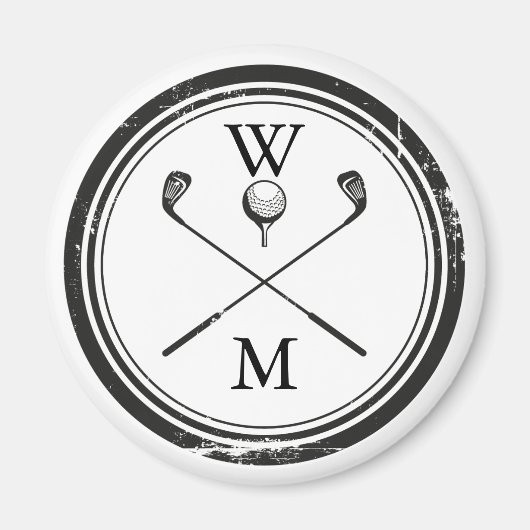 Persoonlijk Initialen Golf Magneet (Voorkant)