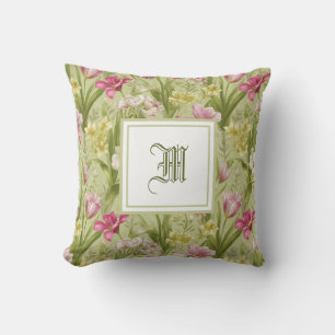 Persoonlijk Initialenlogo - Elegante Moderne Bloem Kussen