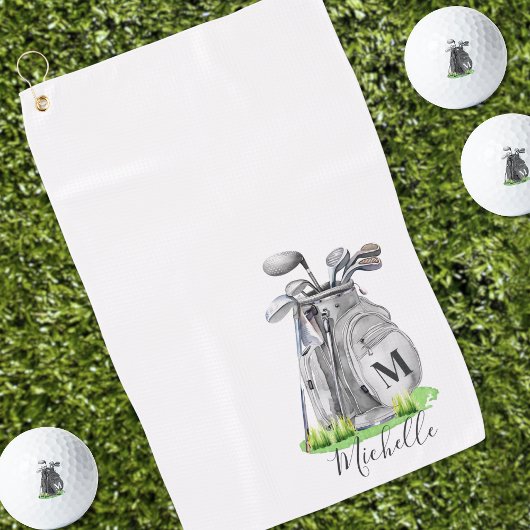Persoonlijk initiële naammonogram golfhanddoek