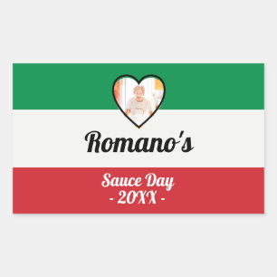 Persoonlijk Italiaans Familiesaus-daglabel Rechthoekige Sticker