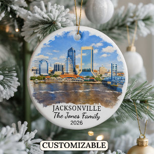Persoonlijk Jacksonville-sieraad, op maat Florida Keramisch Ornament