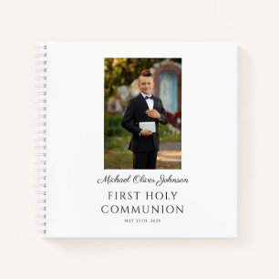 Persoonlijk Jongensfoto Eerste Communie Gastboek Notitieboek