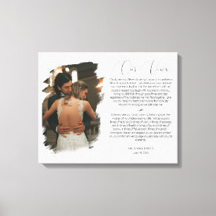 Persoonlijk Jubileum Foto & Vows Canvas Afdruk