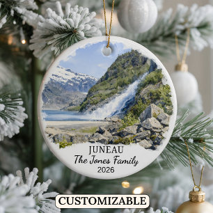 Persoonlijk Juneau-sieraad, op maat gemaakt Alaska Keramisch Ornament
