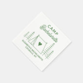 Persoonlijk kampeerhuisje voor vrijgezellenfeest servet (Hoek)