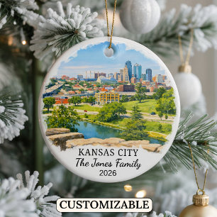Persoonlijk Kansas City-ornament, op maat gemaakt Keramisch Ornament