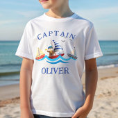 Persoonlijk Kapitein Zeilboot Voor Kinderen T-shirt