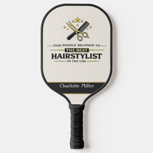 Persoonlijk Kapper Pickleball Paddle – Kapper (Voorkant)