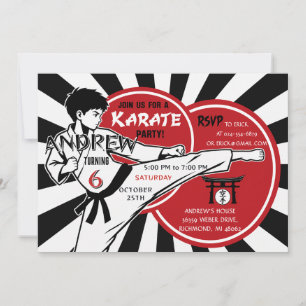 Persoonlijk karate-verjaardagsfeest voor jongen kaart