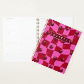 Persoonlijk Kersenruit Retro Aangepaste Naam Planner (Display)