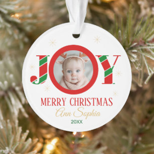 Persoonlijk Kerst-foto met 'Joy' Ornament