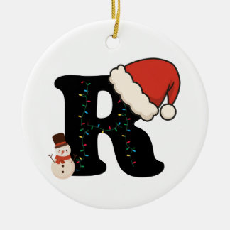 Persoonlijk Kerstalfabet R Keramisch Ornament