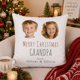 Persoonlijk Kerstcadeau voor Opa 2 Foto's Kussen