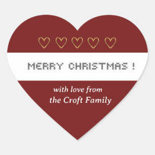 Persoonlijk kerstcadeaulabel voor interactief inte hart sticker