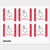 Persoonlijk kerstcadeautje Snowman Square Sticker (Vel)